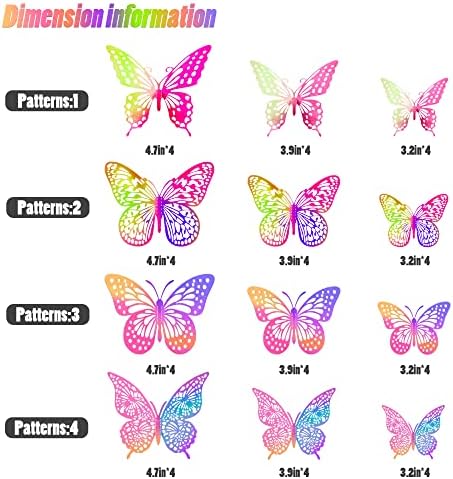 SAOROPEB 3D Butterfly Wall Decor 48 Pcs Laser Purple Butterfly Decorations - Image 6
