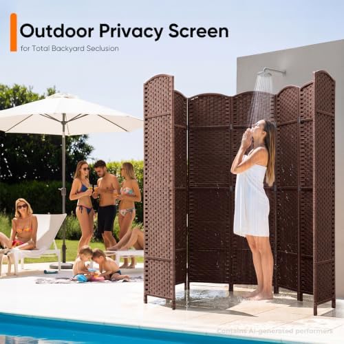 JOSTYLE Outdoor Privacy Screen 8-Panel Folding Room Divider Space Partition - Image 7