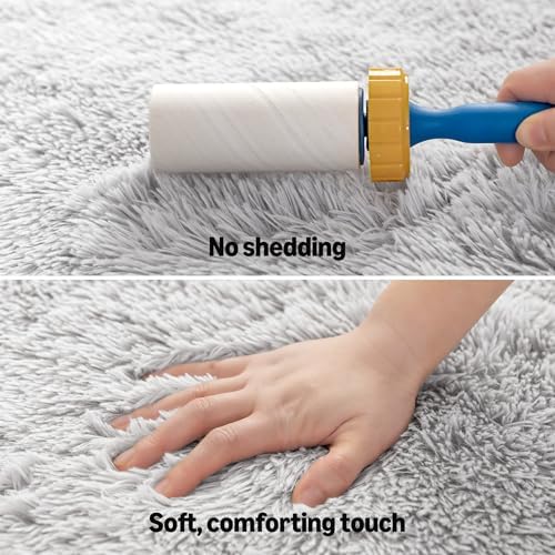 Amazon Basics Fluffy Washable Round Area Rug, Circle Shaggy Carpet - Image 4