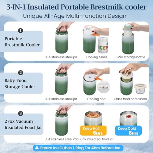 3-in-1 Breast Milk Cooler for 24H 360° Cooling, 11oz Breastmilk Chiller - Image 2