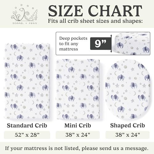 Sorrel + Fern Baby Crib Sheets Neutral, Fitted 2-Pack - Image 6