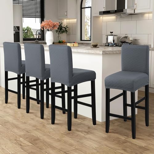Fuloon Waterproof Barstool Covers Chair Slipcovers, 4 Pack - Image 2