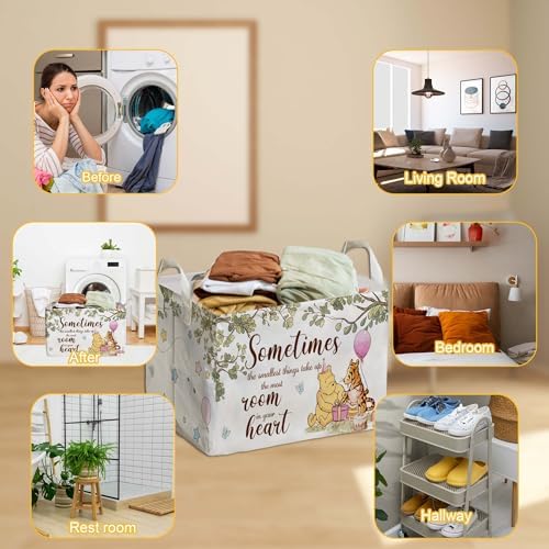 Winnie Nursery Decor, the Pooh Baby Stuff, Winnie Storage Nursery Basket - Image 5