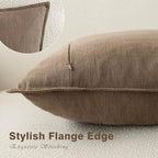 Foindtower Linen Solid Decorative Throw Pillow Covers 20x20 Cocoa Brown - Image 3