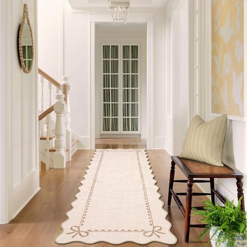 GarveeHome Scalloped Hallway Runner Rug 2.5x10 Non Slip Bedroom Rugs - Image 3