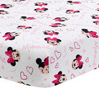 Lambs & Ivy Disney Baby Minnie Mouse Love 3-Piece Pink Nursery Crib Bedding Set - Image 4