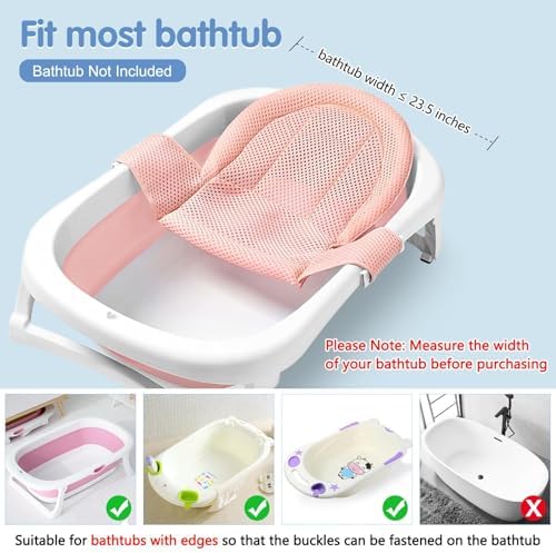 Colorlife Baby Bath Seat Support Net Infant Bathing Seat Support Mat, - Image 3