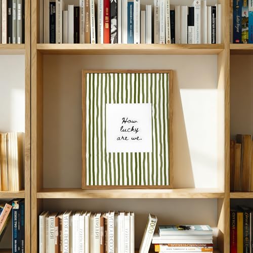 Framed How Lucky Are We Wall Art, Trendy Inspirational Quote Paintings Canvas - Image 5