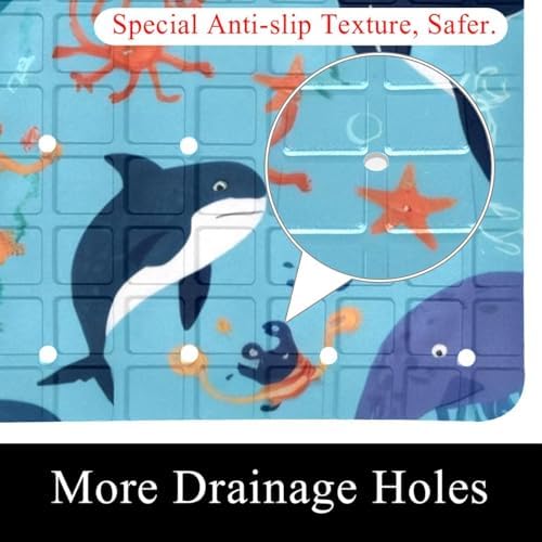 Non Slip Bathtub and Shower Mat 26.8x15.1 inch, Bath Mat - Image 2