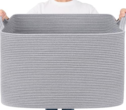 Goodpick 105L Extra Large Woven Rope Blanket Basket by Goodpick