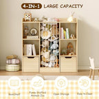 Toy Storage Organizer with Stuffed Animal Storage, Solid Pine Wooden Toy - Image 3