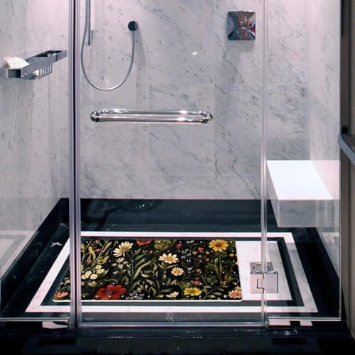 Shower Mat Non Slip, Tropical Flowers Anti Slip Bath Mat - Image 6