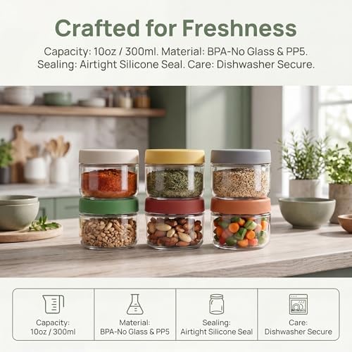EONJOE 10 oz Small Glass Containers - Image 3