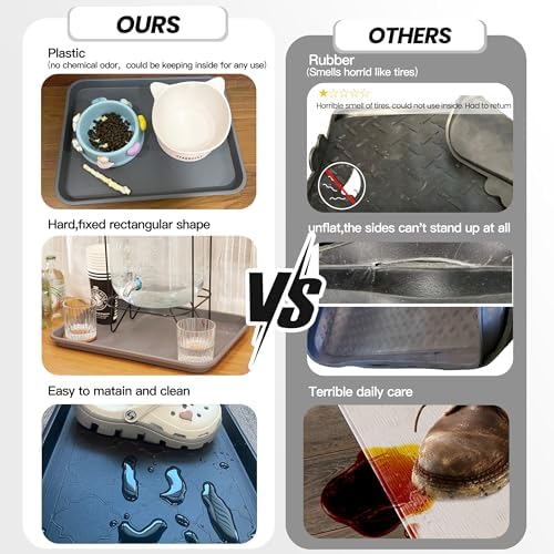 Boot Tray for Entryway Indoor, Heavy Duty Shoe Mat Tray 2 Packs, 16.7"x12.8" - Image 6