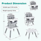 BABY JOY Baby High Chair, 8 in 1 Convertible Highchair - Image 6