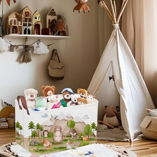 Sanjiaofeng Rectangular Forest Animals Kids Laundry Basket Animal Hamper - Image 4