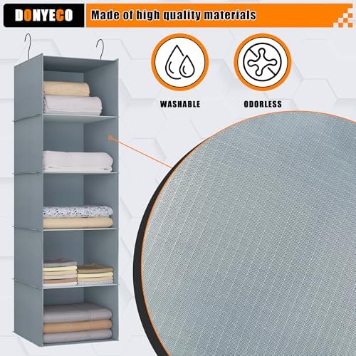 Hanging Closet Organizer 5-Shelf, Oxford Fabric Wardrobe Storage - Image 4