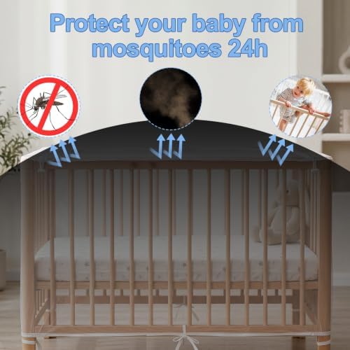 Crib Mosquito Net Cover for Full Size, Breathable Mesh Canopy Tent - Image 4
