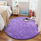 OLANLY Purple Round Rugs for Bedroom - Image 2