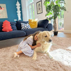 OLANLY 3x3 Machine Washable Small Bedside Rug, Soft Fluffy Shaggy Entryway - Image 6