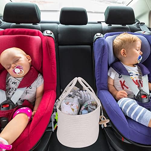 XUANGUO Large Cotton Rope Baby Diaper Caddy Organizer Basket - Image 4