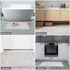 Yeaban Chenille Light Gray Bathroom Rug 20"x32", Non-Slip Rubber Backing - Image 5