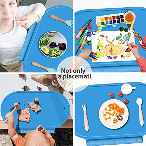 Silicone Placemat for Baby, Silicone Baby Toddlers Non-Slip Tablemats Stain - Image 2