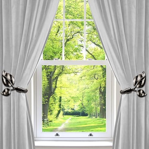HIKMLK Leaf Shaped Curtain Tieback Holdbacks 2pcs, Handmade Metal Curtain Side - Image 5