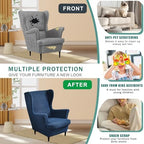 NILUOH Wingback Chair Covers 2-Piece, Armchair Slipcovers - Image 5