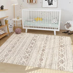 Nakagishi Boho 4x6 Area Rug Living Room Rugs Machine Washable Dark Brown - Image 5