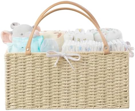 HBlife Large Baby Diaper Caddy Organizer, Paper Rope Storage Baskets Nursery Bin by HBlife