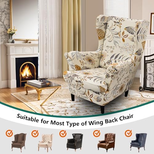 NILUOH Wingback Chair Covers 2-Piece, Armchair Slipcovers - Image 3