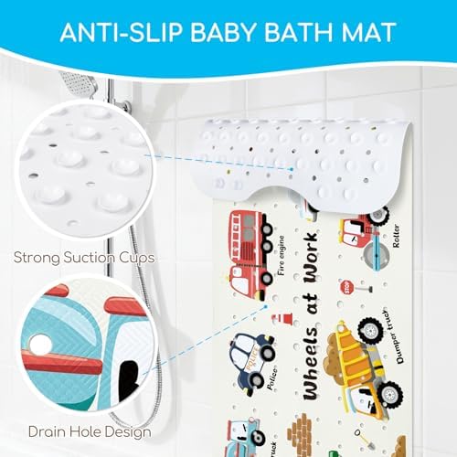 Baby Bath Mat for Tub, Non Slip Kids Bath Shower Mat - Image 4