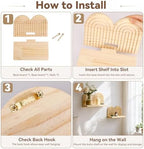 Artilady Boho Shelf Wall Decor, Wood Hanging Shelves - Image 5