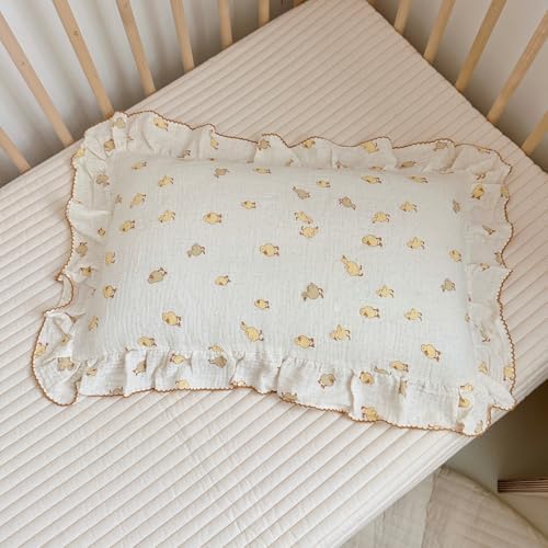 BuLuTu Duck Pattern Kids Pillow Case Muslin Cotton, Standard Size - Image 3