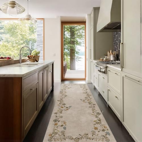 Washable Kitchen Rugs Non Slip: 2x6 Hallway Runner Rug Floral Carpet Runner - Image 5