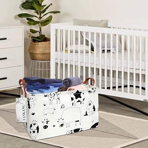 Rectangular Cow Storage Bin Nursery Hamper - Image 4
