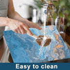 Blue Marble Placemats Set of 6 Plastic Table Mat 17×13×0.04in - Image 4