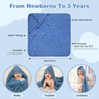 Muslin Hooded Baby Towels 2 Pack, 100% Cotton Baby Bath Towels - Image 5