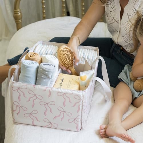Tiny Twinkle Diaper Caddy Organizer – Foldable Baby Storage Basket - Image 2