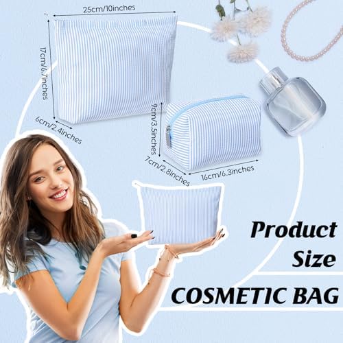 Huhumy 2 Pcs Makeup Bag Set for Women, Thin Stripe - Image 2