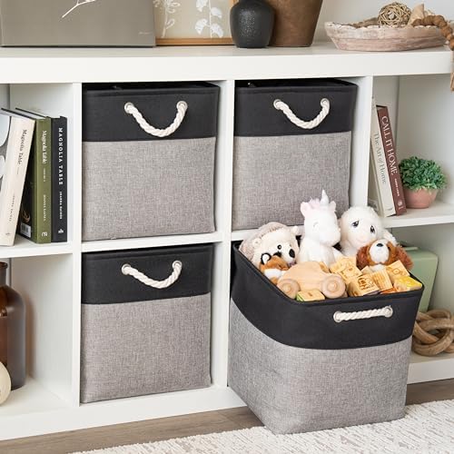OrganiHaus 13x13 Cube Storage Bins, Rope Handles - Image 3