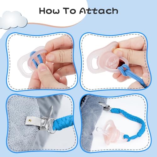 Pacifier Clip for Boys and Girls 6 Pack Baby Pacifier Holder Leash - Image 5