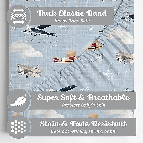 Sorrel + Fern Baby Crib Sheets Neutral, Fitted 2-Pack - Image 2