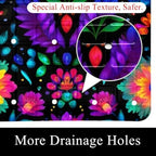 Shower Mat Non Slip, Colorful Floral Boho Anti Slip Bath Mat - Image 2