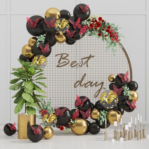 SAOROPEB 3D Butterfly Wall Decor 48 Pcs Blood Red Butterfly Decorations - Image 4