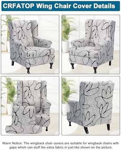 CRFATOP Wingback Chair Covers Stretch Armchair Slipcovers - Image 3