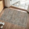 JOLLYVOGUE Entryway Rug, 2x3 Washable Vintage Floral Rug, Vintage Brown by JOLLYVOGUE