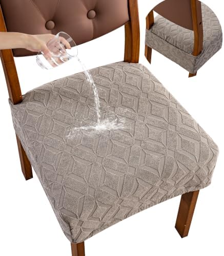 Genina Waterproof Chair Covers Set of 6, Dining Chair Cover by Genina