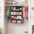 4 Tier Hanging Closet Organizer, 12 Compartments Dual Row Storage - Image 2